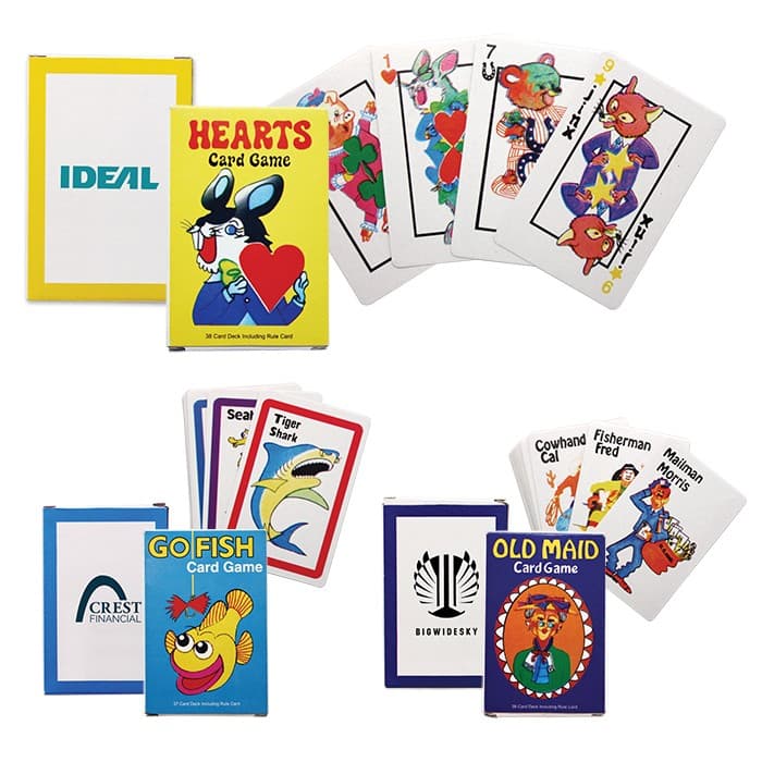 Custom Imprinted Old Maid, Go Fish, and Hearts Card Games