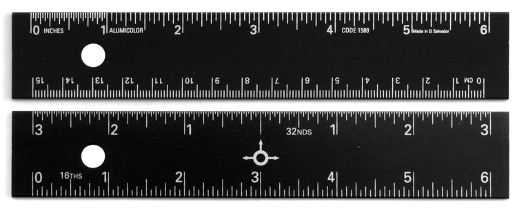 Alumicolor 6 Straight Edge Aluminum Ruler with Center-Finding