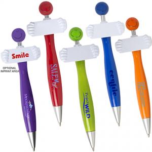 Ballpoint Pen with Smiling Cap and White Sign 