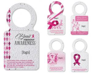 Breast Cancer Awareness Seed Paper Wine Bottle Tag