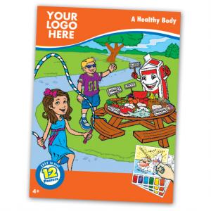 Custom Printed Healthy Lifestyle Themed Paint Book