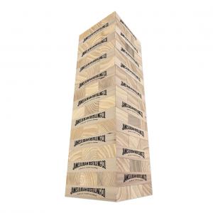 Large Wooden Tower Game with Imprinted Blocks